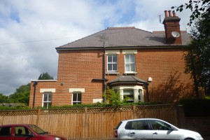 Side view of house and rear extension