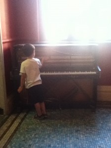 BAC piano on first floor landing