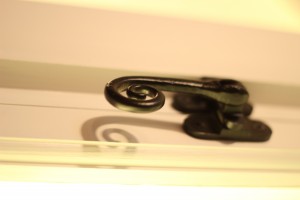 Black monkey tail lever catch to faux windows