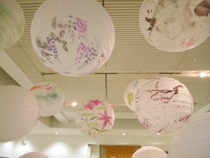 Beautiful display of handpainted Chinese paper lanterns