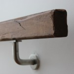 Detail of rough-hewn oak handrail