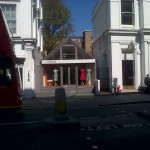 A very small boutique on Fulham Road sandwiched between buildings